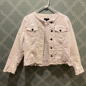 Ann Taylor White Jean Jacket